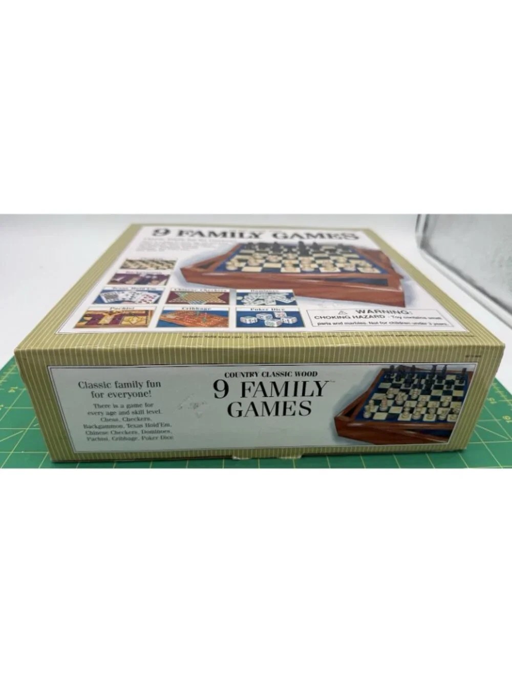 9 Family Games Set Wood Chess Checkers Cribbage By Country Class New READ